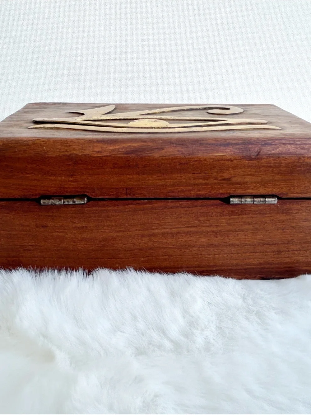 Eye of Horus Wooden Trinket Box Egyptian Jewelry Storage Box 4”x 6”